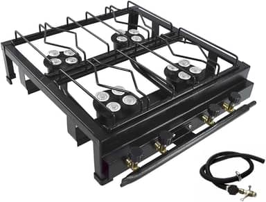 Fogão 4 Bocas A Gás Industrial Alta Pressão Preto Roa
