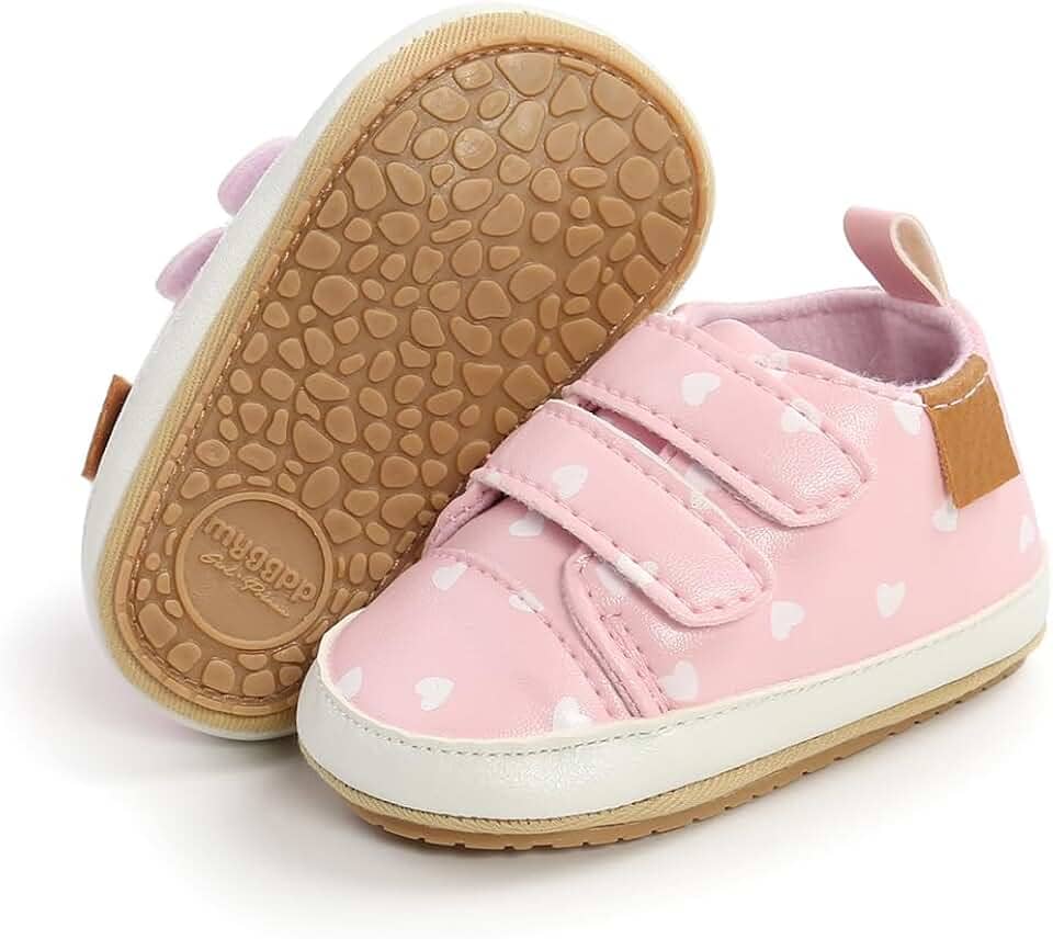 Tênis infantil unissex para bebês meninas com sola antiderrapante e sola antiderrapante para recém-nascidos