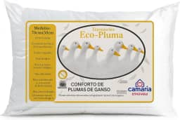 Kit Travesseiro Penas Plumas Ganso Percal 400 Fios Antialérgico 70cm x 50cm (01)