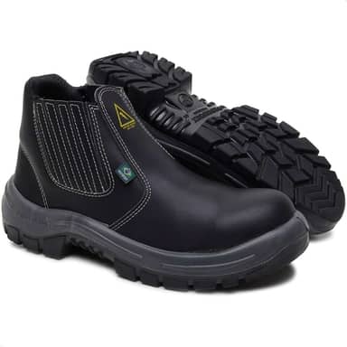 Bota Botina Segurança Couro Proteção Eletricista Leve Ca Epi