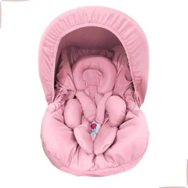 Kit 5 peças para bebê conforto Capa Protetor Cinto Capota Redutor 0-13 kg Galzerano Cosco Burigotto (Rosa)