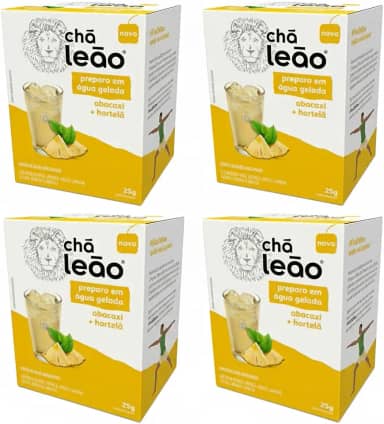 Combo Chá Leão Água Gelada Abacaxi e Hortelã - 4 Caixas 40 Sachês