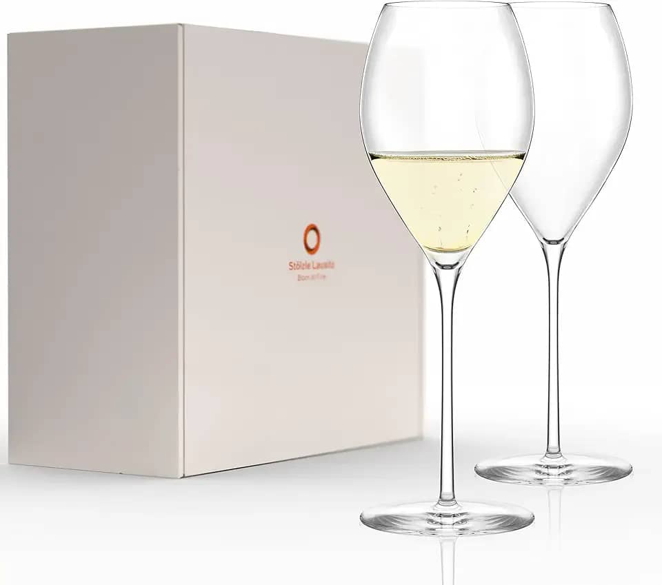 Stölzle Lausitz Taças de Champanhe Fino Conjunto 2 Peças, 425 ml – Elegantes Taças de Cristal para Prosecco & Espumante – Sem Chumbo, Resistentes & Laváveis na Lava-Louças – Produção Alemã