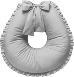 Almofada de Amamentação Babado Extra Grande Algodão (Cinza)