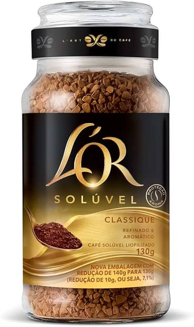 Café L'OR Solúvel Classique Pote de Vidro 130g