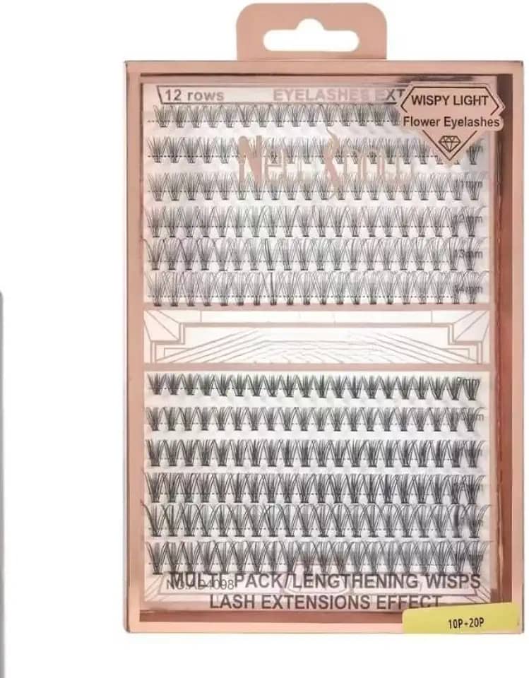 Kit Completo: Cola 30ml + CíLios PostiçOs 6d Mink - 240 Tufinhos Sem Nó, New Show, Volume Intenso(Cola 30ml+10P +20P)