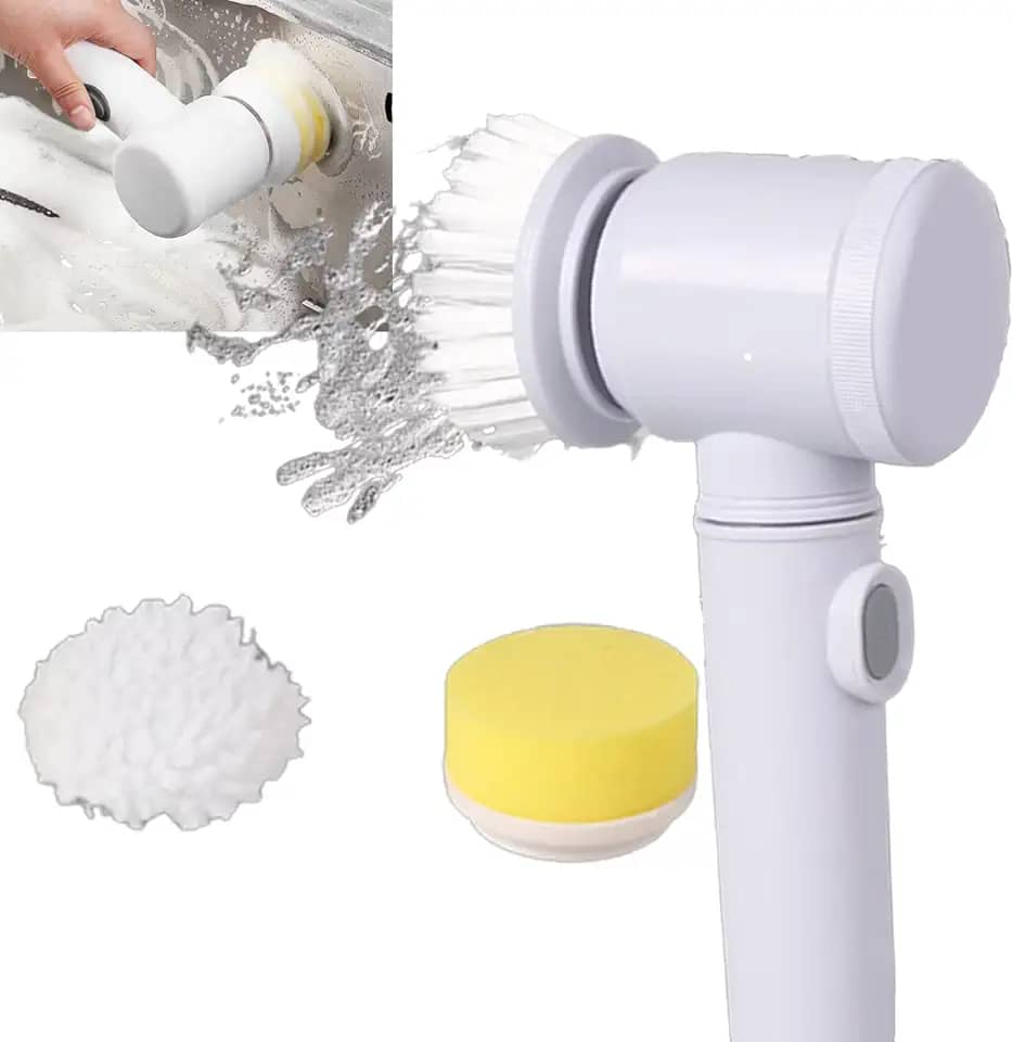 Escova De Limpeza Elétrica Portátil, Escova De Limpeza Giratória Elétrica Sem Fio, Escova De Limpeza Elétrica Recarregável Com Escova De Limpeza Elétrica De 3 Cabeças. Para Banheiro,