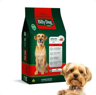Ração Premium Billy Dog Select 15 kg - Para Cães Adultos - Sabor Carne