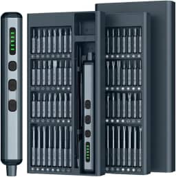 Mini Parafusadeira Elétrica Recarregável, Caneta Compacta de Precisão, Kit de Ferramentas Chave de Elétrica de Precisão 68 em 1, 64 Bits e 4 Acessórios, Multitarefas, para Manutenções Diversas tipos