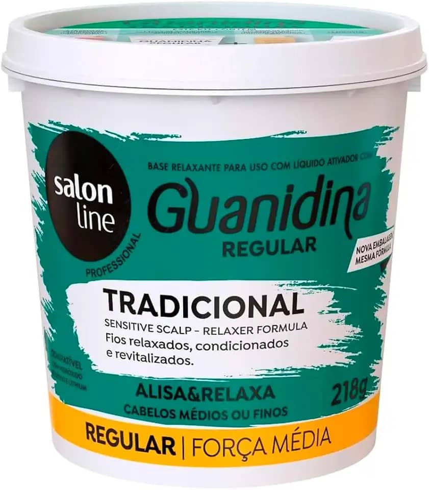 Salon Line Guanidina Tradicional Relaxante Capilar para Cabelos Médios e Finos, 218g