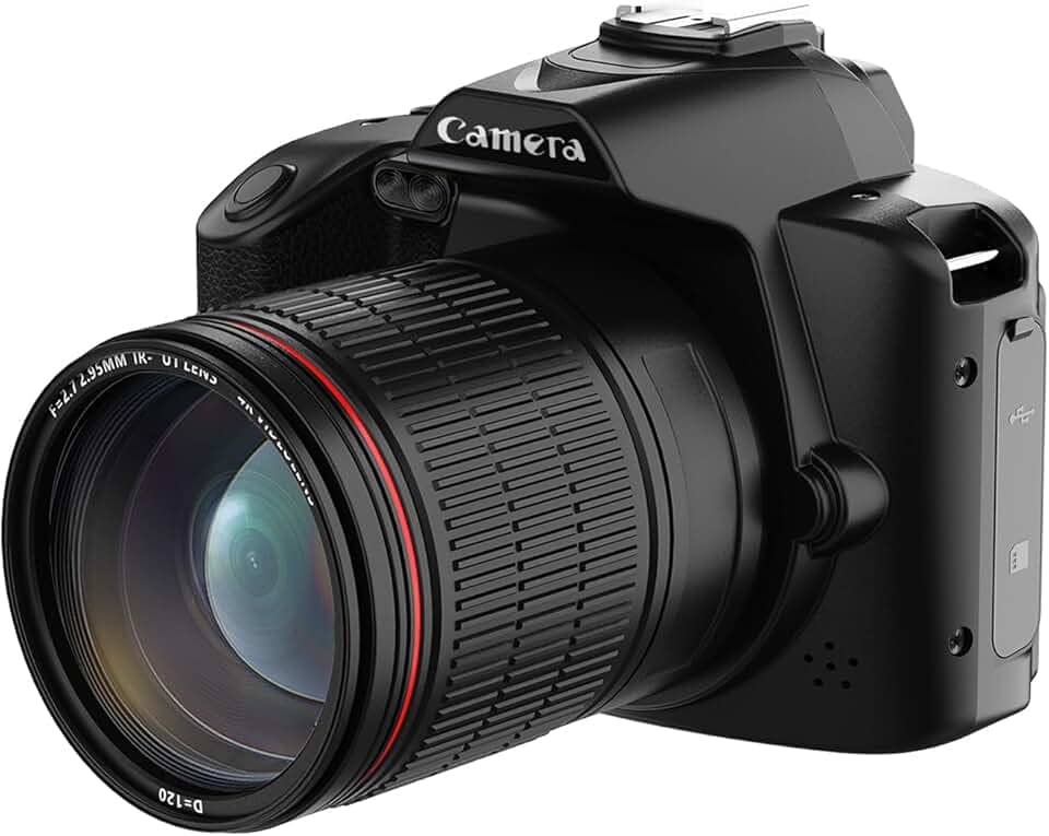 Câmera Digital WiFi 4K 64MP com Lentes Duas Tela IPS de 3 Polegadas 16X Anti-Shake Visão Noturna Bateria Integrada Conector Hot Shoe Vídeo para Estudantes Adolescentes Amigos Festival