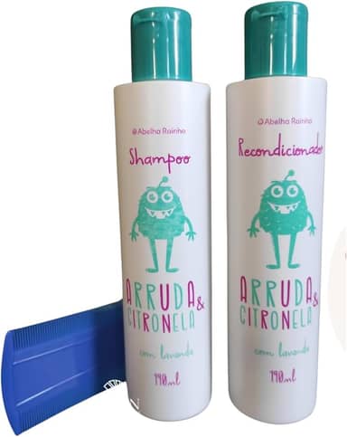 Kit Xô Piolho Shampoo Condicionador e Pente Arruda E Citronela