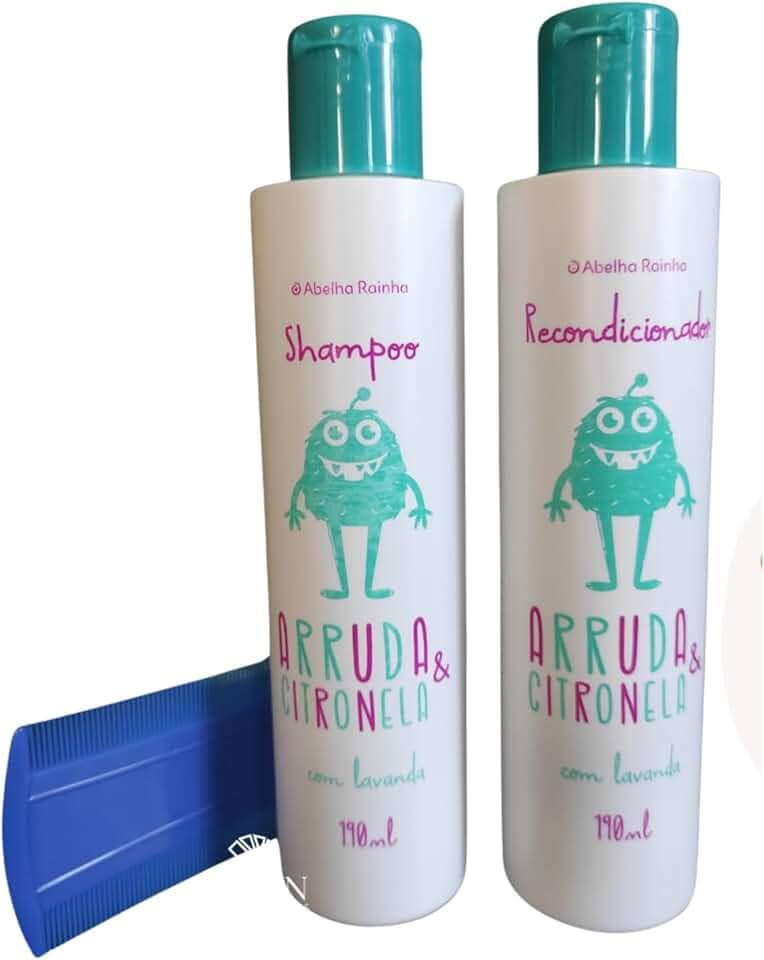 Kit Xô Piolho Shampoo Condicionador e Pente Arruda E Citronela