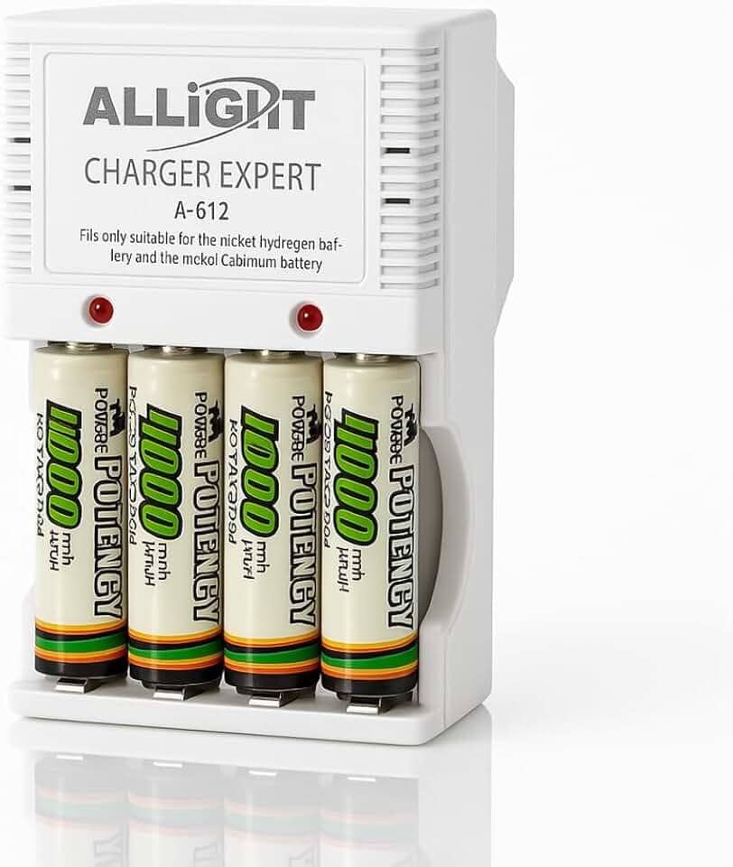 Kit Completo Carregador de Pilhas e Baterias 9V Bivolt + 4 Pilhas AA 4700 mAh Recarregáveis Ni-MH – com LED Indicador para Controles, Brinquedos, Lanternas e Aparelhos Eletrônicos