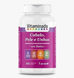 Biotina - Cabelo, Pele E Unhas C/ 60 - Vitaminas C, B1, B2, B3, B5, B6, B7(Biotina), B9(Ácido Fólico), B12, Zinco