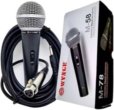Microfone Dinamico Com Cabo 5M Profissional Sm-58 Wvngr Amplificador/Karaokê/Conferências