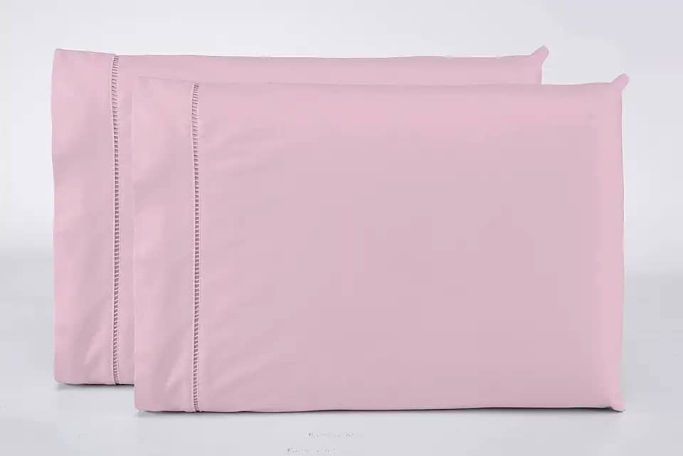Kit 2 Fronhas Avulsas Percal 200 Fios Ponto Palito 100% Algodão (Pink)