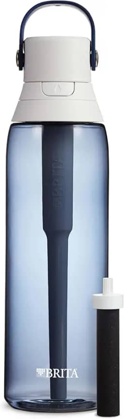 Brita Garrafa de água filtrada isolada com canudo, reutilizável, céu noturno, 740 mL
