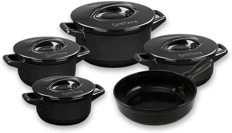 Ceraflame Conjunto Panelas de Cerâmica Duo+ Smart 5 Peças Preto