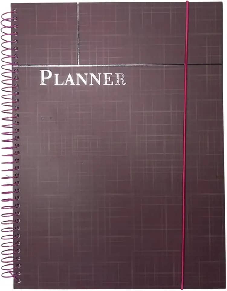 Planner de Organização e Produtividade | Gerenciamento Diário de Tarefas, Metas e Finanças | Capa Dura com Elástico, 96 Folhas | Ideal para Estudos, Trabalho e Rotina Pessoal | Cores: Preto, Azul, Cinza e Rosa (Planner Rosa)