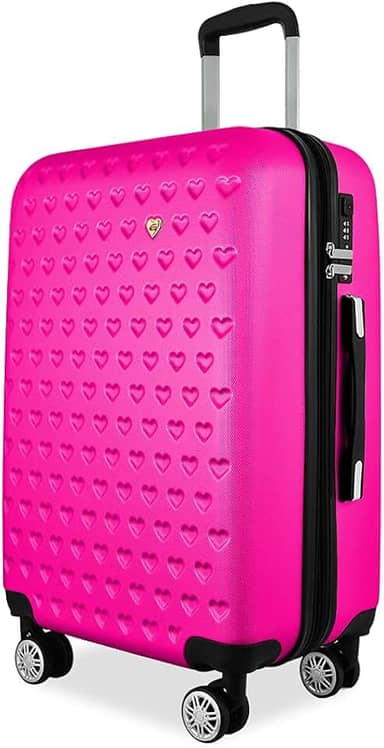Mala De Viagem Média ANAC Rígida Para 23 kg Com Rodas 360º E Cadeado Segredo. (Pink)