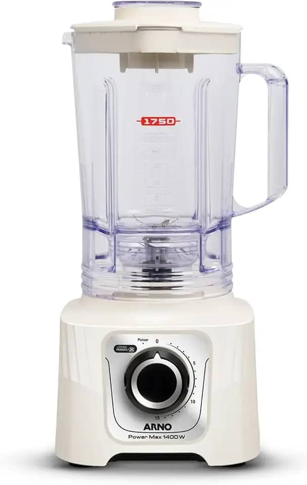 Liquidificador Arno Powermax 1400W LN64, Marfim, com 6 Lâminas Powelix Pro, 3,1L de Capacidade, 15 Velocidades e Design Moderno, 110V