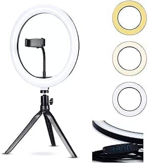 Anel Iluminador LED Flexivel Ring Light Tripe 20cm com Suporte Celular Universal Selfie Youtuber Gravação Fotos Makes