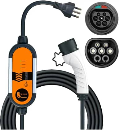 Carregador para elétricos, adaptador ajustável de 3,5 kW 85-264 V, 20A,TYPE2 IEC62196-2 para veículos elétricos, PHEVs