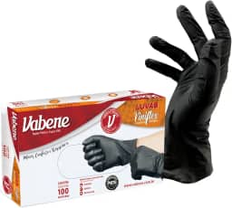 Luva Descartável Viniflex Preta Tamanho G 100 Unidades S/Pó | Pacote com Alta Resistência | Confortável e Higiênica | Uso Profissional, Doméstico e Alimentação.