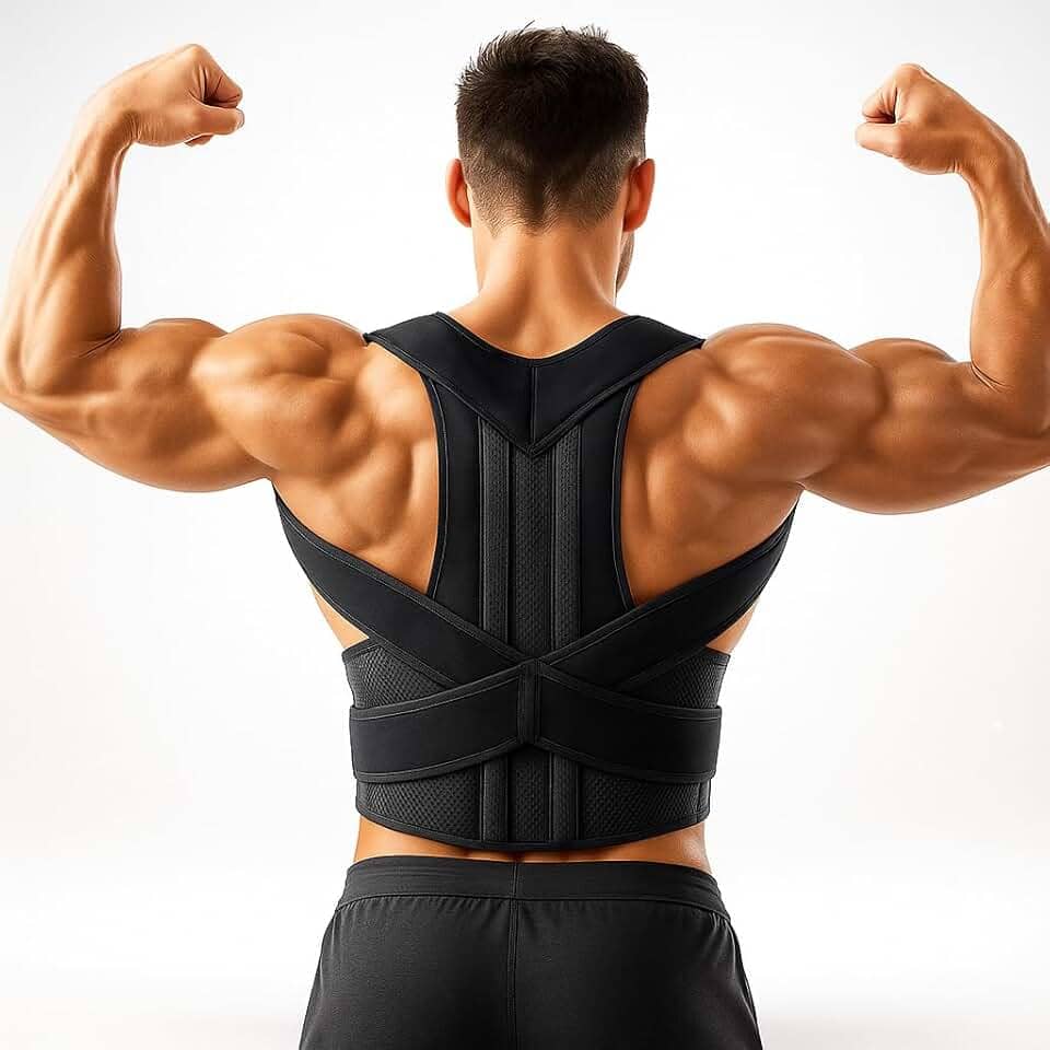 Colete Corretor Postural Ortopédico Unissex Ajustável Premium - Alívio de Dores nas Costas, Lombar e Pescoço, Com Cinta e Suporte para Clavícula, Conforto e Estilo (Médio)