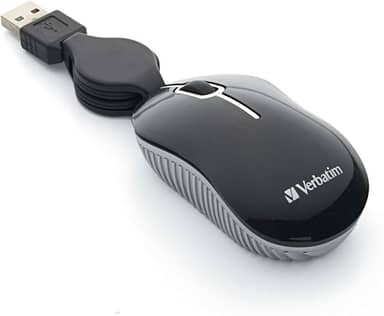 Verbatim Mouse USB com fio para computador óptico – Mouse para viagem com fio Plug & Play – Preto 98113