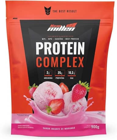 New Millen Protein Complex - 900G Refil Iogurte De Morango -
