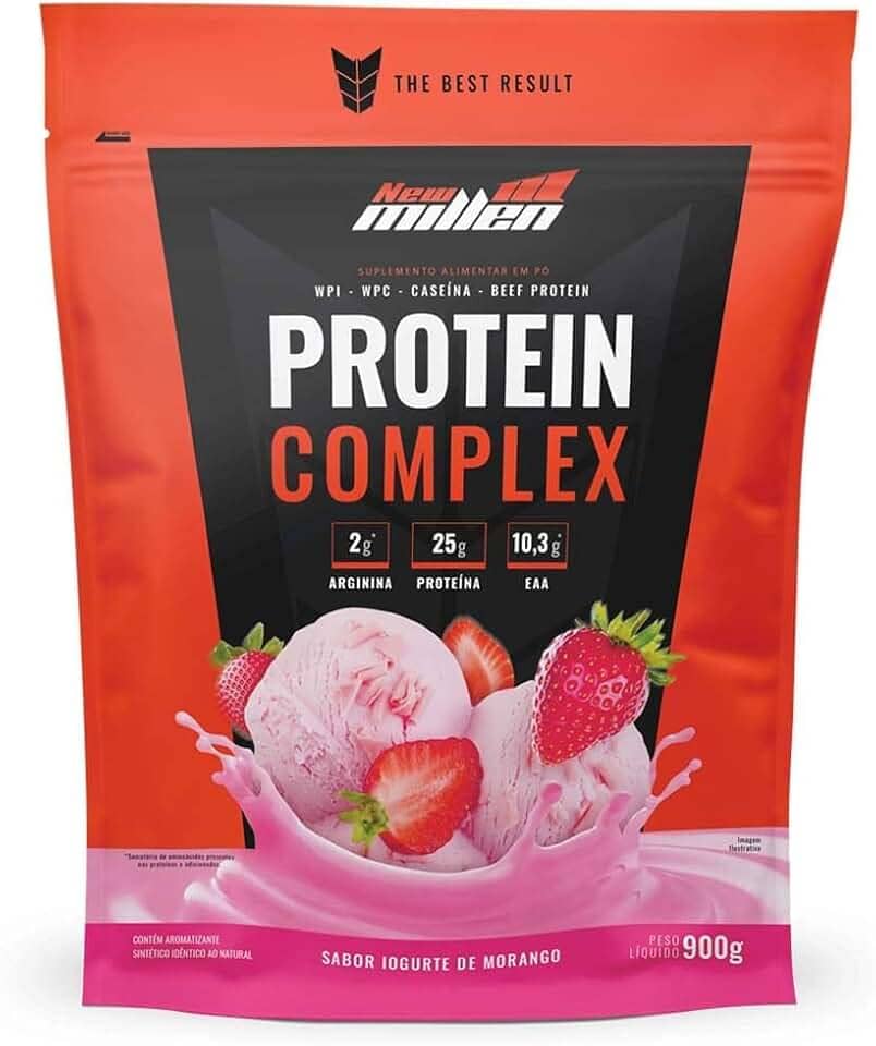 New Millen Protein Complex - 900G Refil Iogurte De Morango -