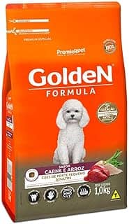 Ração Golden Fórmula Mini Bits Para Cães Adultos Pequeno Porte Sabor Carne E Arroz, 1Kg Premier Pet Para Todas Pequeno Adulto,