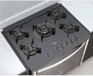 FISCHER FOGÃO DE EMBUTIR À GÁS 5 BOCAS TRIPLA CHAMA GRAN CHEFF COM DOURADOR 220V - 28550-65541