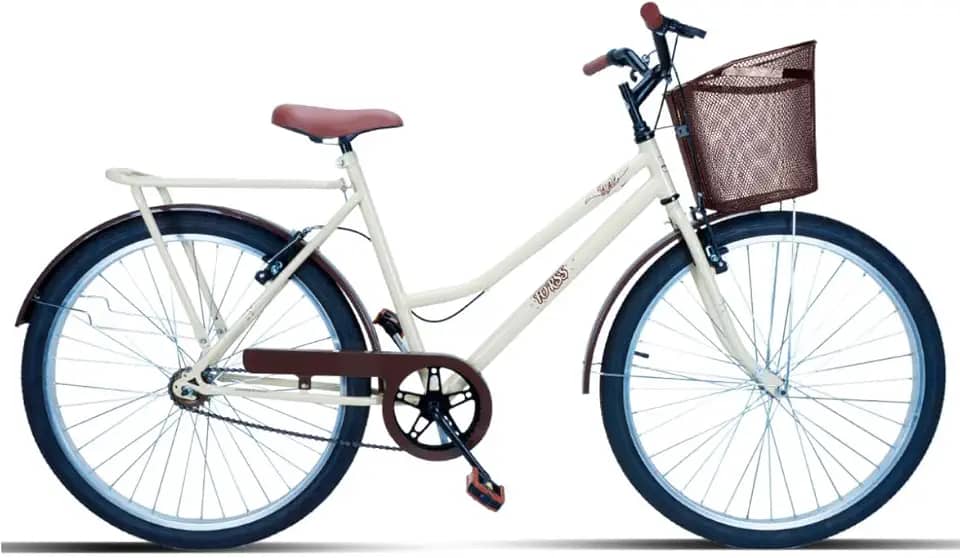 Bicicleta Forss Rose Retro, Aro 26, Feminina, Com Cestinha, Sem Marchas, Freio V-Brake
