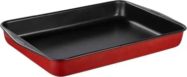 Assadeira Funda Retangular Rochedo Dura+ 32cm, Vermelha, Revestimento Antiaderente, Não Gruda, Fácil de Limpar, Alta Durabilidade e Livre de PFOA