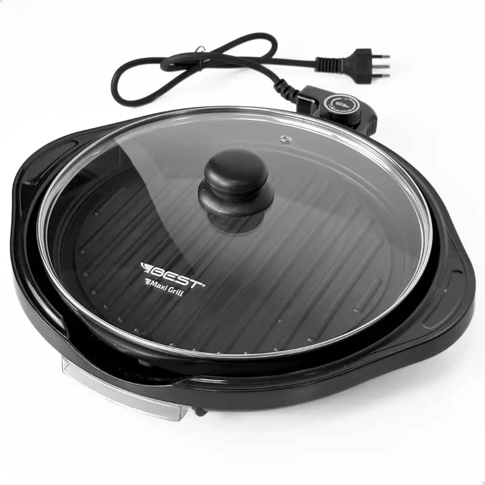 Panela Elétrica Redonda Antiaderente Multifuncional Portátil com Temperatura Regulável, 30 cm MAXIGRILL BEST (220 V)