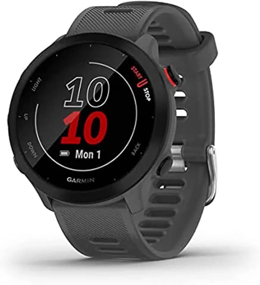 Garmin Relógio Forerunner 55 Cinza 42mm com Monitor Cardíaco de Pulso e GPS