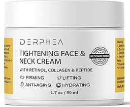 DERPHEA Creme de aperto de pescoço, creme firmador de pescoço para apertar e firmar, linhas finas, solto e flácido no rosto, decote e outras áreas da pele - 50 ml