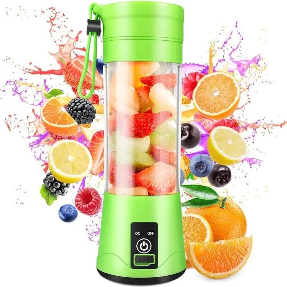 Mini Liquidificador Portatil Mixer Juice Garrafa Portátil Cabo USB 6 Lâminas Shake Coqueteleira Eletrica Sem Fio Squeeze Recarregavel Cor sortidas Premium