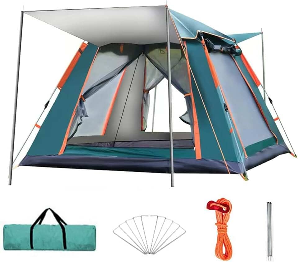 ANTUVI Barraca de Camping, Automático Fácil de Monta, para 2/3/4 Pessoas com Proteção Solar de Proteção Chuva e Vento Pode Acomodar Pequena Família