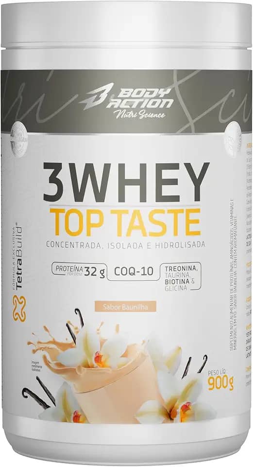 3 Whey Top Taste 900g Sabor Baunilha Bodyaction