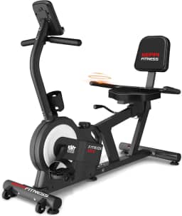 KeppiFitness Bicicleta ergométrica reclinada com 8 níveis de resistência magnética para treino cardiovascular para idosos em casa, bicicleta ergométrica com capacidade de peso de 172 kg com sensor de
