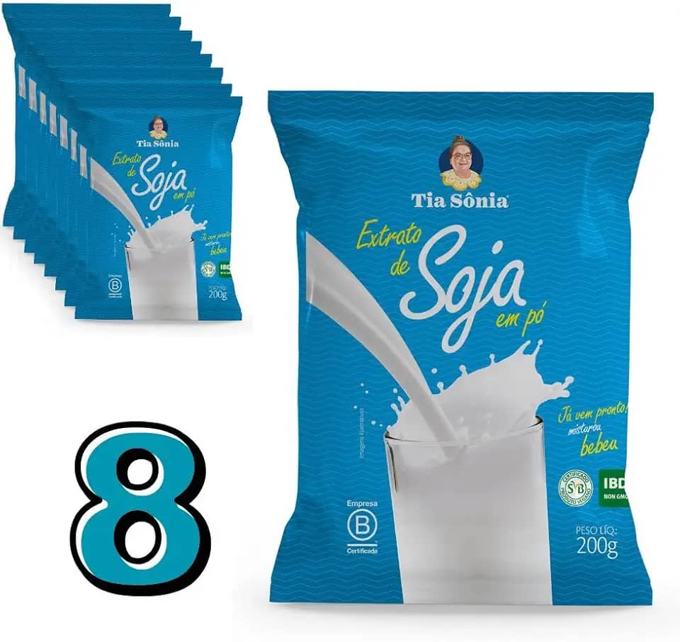 Tia Sônia, Kit Extrato Leite de Soja Pó Solúvel 200g cada Tia Sônia