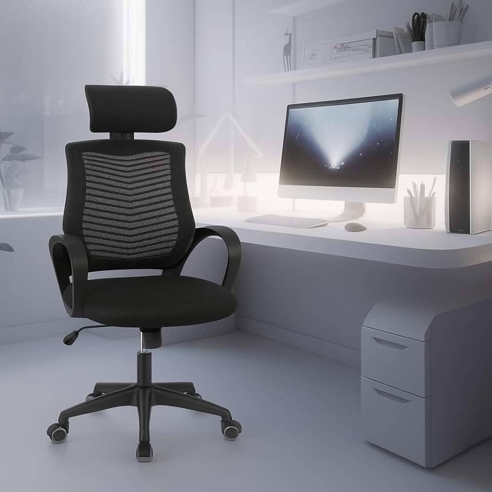 Cadeira de Escritório Ergonômica Diretor Com Apoio de Cabeça