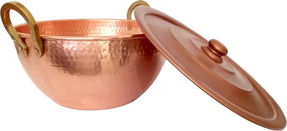Tacho De Cobre Puro Com Tampa Cobreada 25 Litros