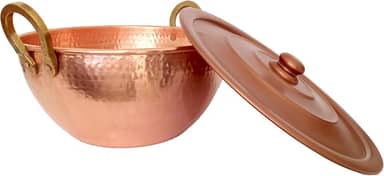 Tacho De Cobre Puro Com Tampa Cobreada 10 Litros