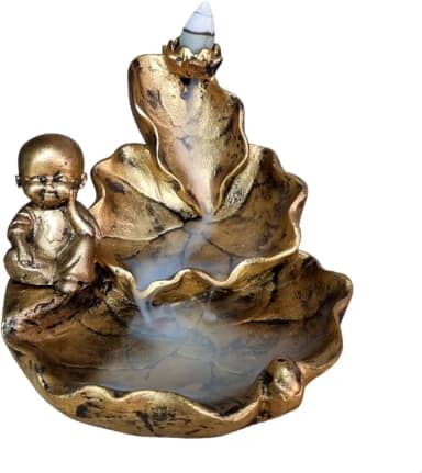 Incensário Vareta e Cascata Cachoeira Folha 3 quedas Monge fumaça invertida backflow