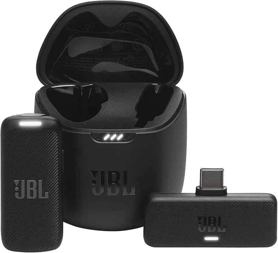 JBL, Microfone Sem Fio, Quantum Stream Wireless, Lapela, USB-C - Preto